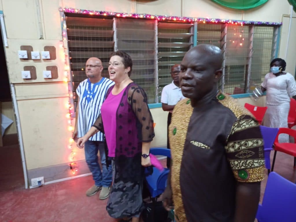 Church in the classroom at Weija